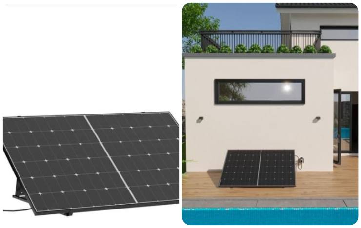 collage pannello solare e casa